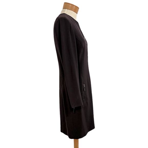 Worth 8 Petite Dark Brown Half Zip Dress ￼ - Picture 4 of 9